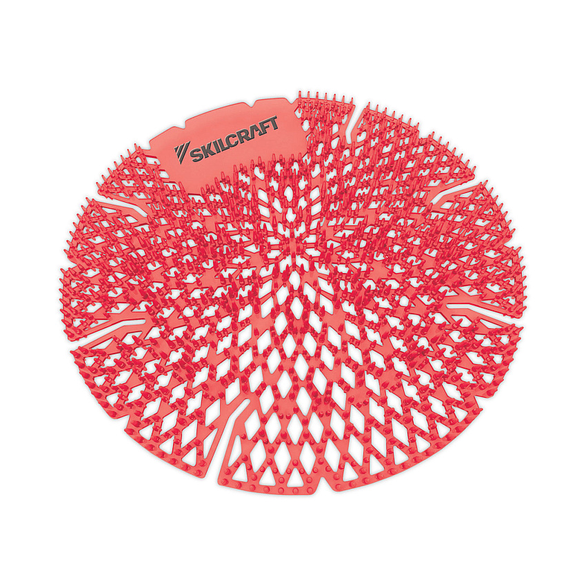 AbilityOne 6840016998437 SKILCRAFT Lasting Power Urinal Screen Deodorizer, Apple Cinnamon, Red, 10/Carton