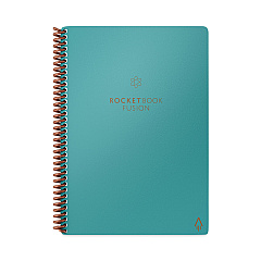 Rocketbook Fusion Smart Notebook, Seven Assorted Page Formats, Teal Cover, 8.8 x 6, 21 Sheets (EVRFERCCCEFR)