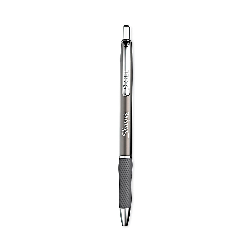 Sharpie S-Gel S-Gel Premium Metal Barrel Gel Pen, Retractable, Medium 0.7 mm, Black Ink, Black Barrel, 2/Pack (2134918)