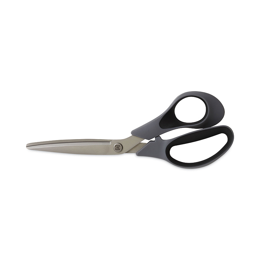 TRU RED Non-Stick Titanium-Coated Scissors, 8" Long, 3.86" Cut Length, Gun-Metal Gray Blades, Gray/Black Bent Handle (24380498)