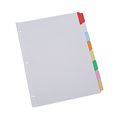 Universal Deluxe Write-On/Erasable Tab Index, 8-Tab, 11 x 8.5, White, 1 Set (UNV20819)