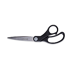 Universal Stainless Steel Office Scissors, 8.5" Long, 3.75" Cut Length, Black Offset Handle (UNV92010)