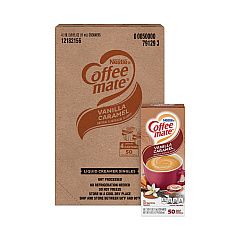 Coffee mate Liquid Coffee Creamer, Vanilla Caramel, 0.38 oz Mini Cups, 50/Box, 4 Boxes/Carton, 200 Total/Carton (79129CT)