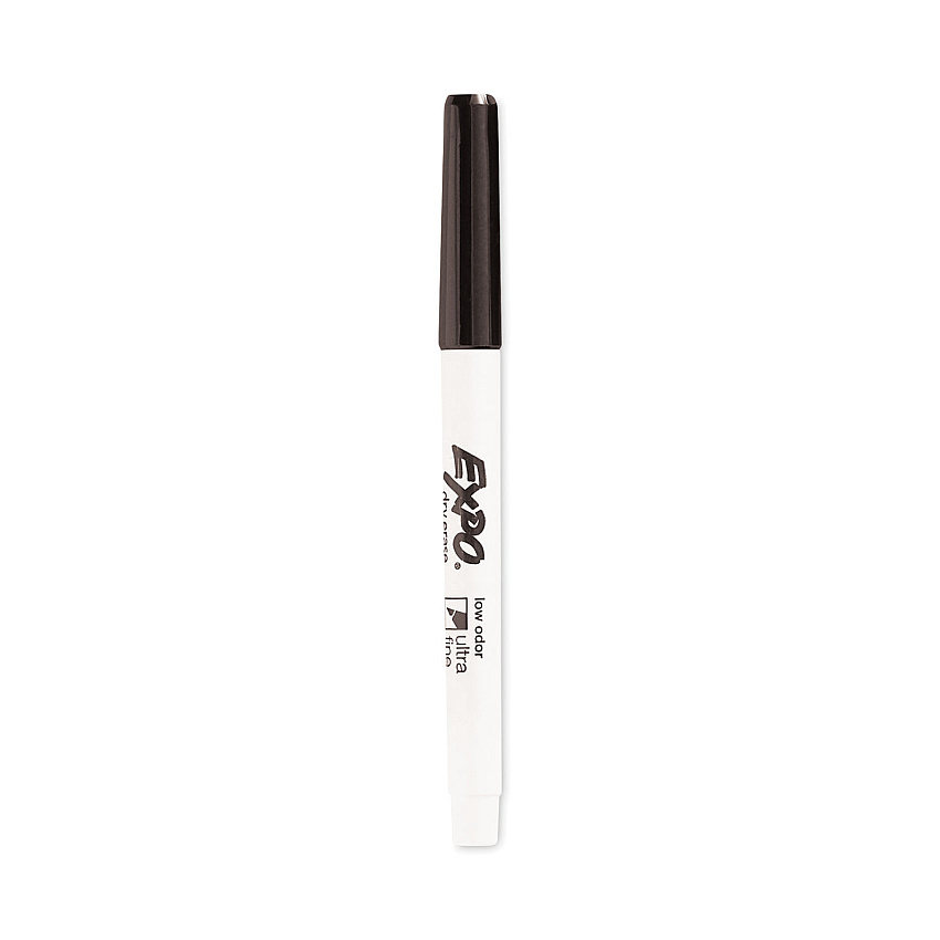 EXPO Low-Odor Dry-Erase Marker, Extra-Fine Needle Tip, Black (1871131)