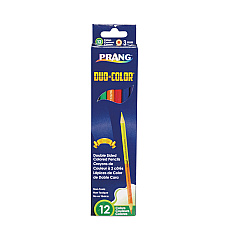 Prang Duo-Color Colored Pencil Sets, 3 mm, Assorted Lead/Barrel Colors, 6/Pack (22106)