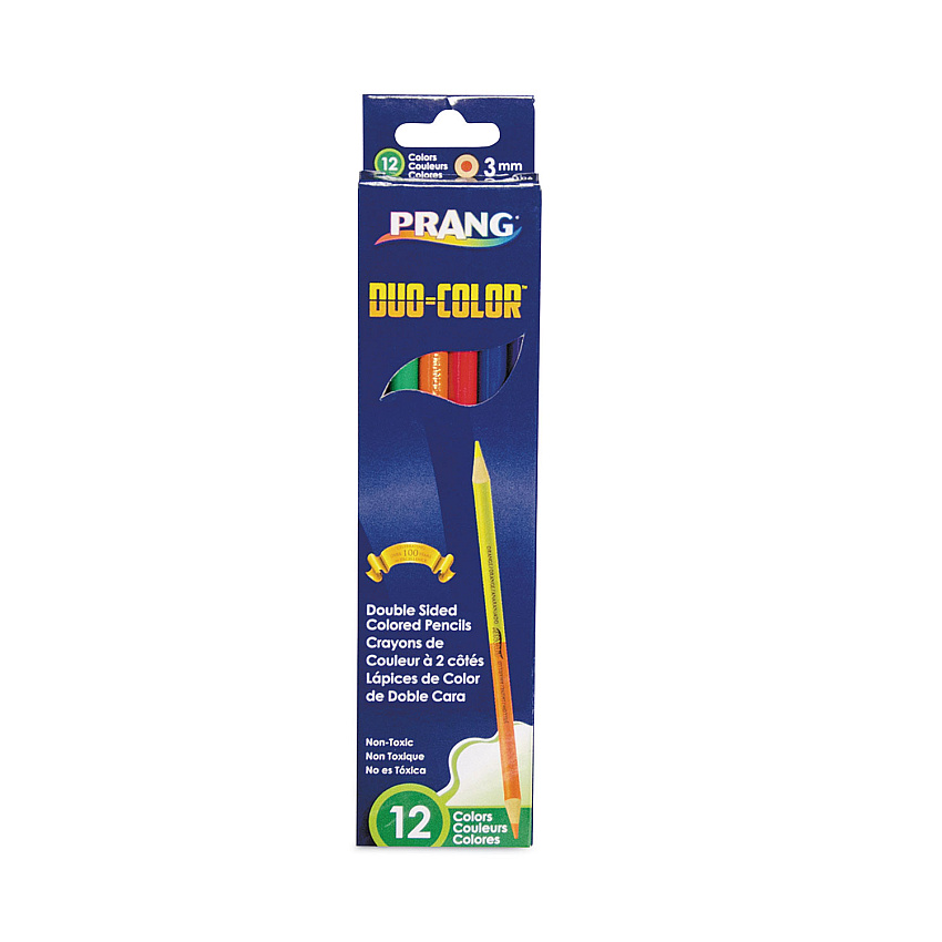 Prang Duo-Color Colored Pencil Sets, 3 mm, Assorted Lead/Barrel Colors, 6/Pack (22106)