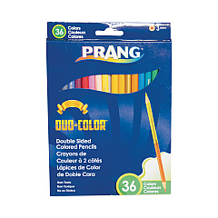 Prang Duo-Color Colored Pencil Sets, 3 mm, 2B (#1), Assorted Lead/Barrel Colors, 18/Pack (22118)