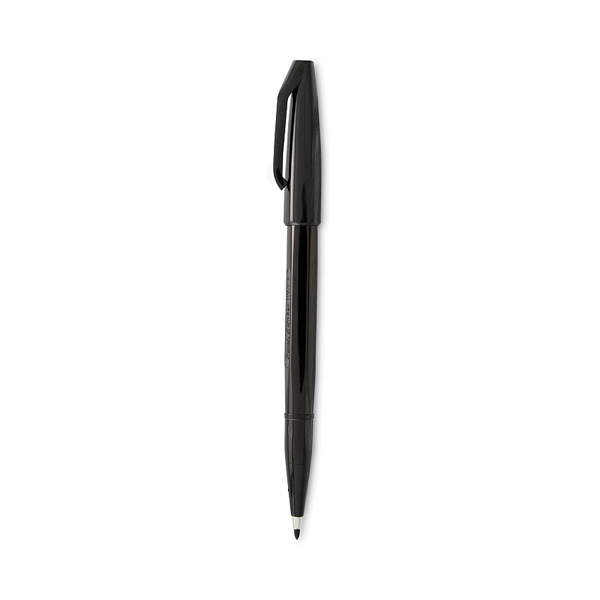 Pentel Arts Sign Pen Fine Point Color Marker, Extra-Fine Bullet Tip, Black, Dozen (S520A)