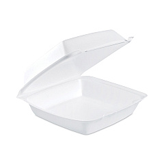 Dart Insulated Foam Hinged Lid Containers, 1-Compartment, 7.9 x 8.4 x 3.3, White, 200/Pack, 2 Packs/Carton (85HT1)