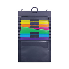Smead Cascading Wall Organizer, 6 Sections, Letter Size, 14.25 x 24.25, Gray, Neon Green, Neon Orange, Neon Pink, Purple, Yellow (92060)