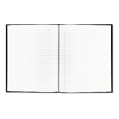 Blueline Business Notebook with Self-Adhesive Labels, 1 Subject, Medium/College Rule, Black Cover, 9.25 x 7.25, 192 Sheets (A9)