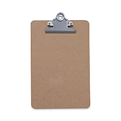 Universal Hardboard Clipboard, 0.75" Clip Capacity, Holds 5 x 8 Sheets, Brown (UNV05610)