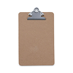 Universal Hardboard Clipboard, 0.75" Clip Capacity, Holds 5 x 8 Sheets, Brown, 3/Pack (UNV05610VP)
