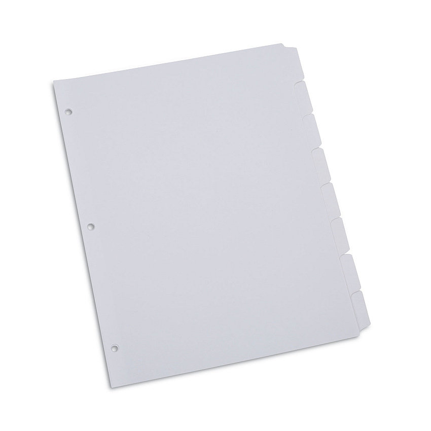 Universal Deluxe Write-On/Erasable Tab Index, 8-Tab, 11 x 8.5, White, 1 Set (UNV20818)