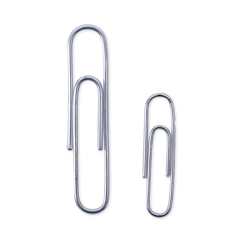 Universal Plastic-Coated Paper Clips, Assorted Sizes, Silver, 1,000/Pack (UNV21001)