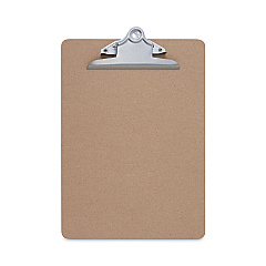 Universal Hardboard Clipboard, 1.25" Clip Capacity, Holds 8.5 x 11 Sheets, Brown, 3/Pack (UNV40304VP)