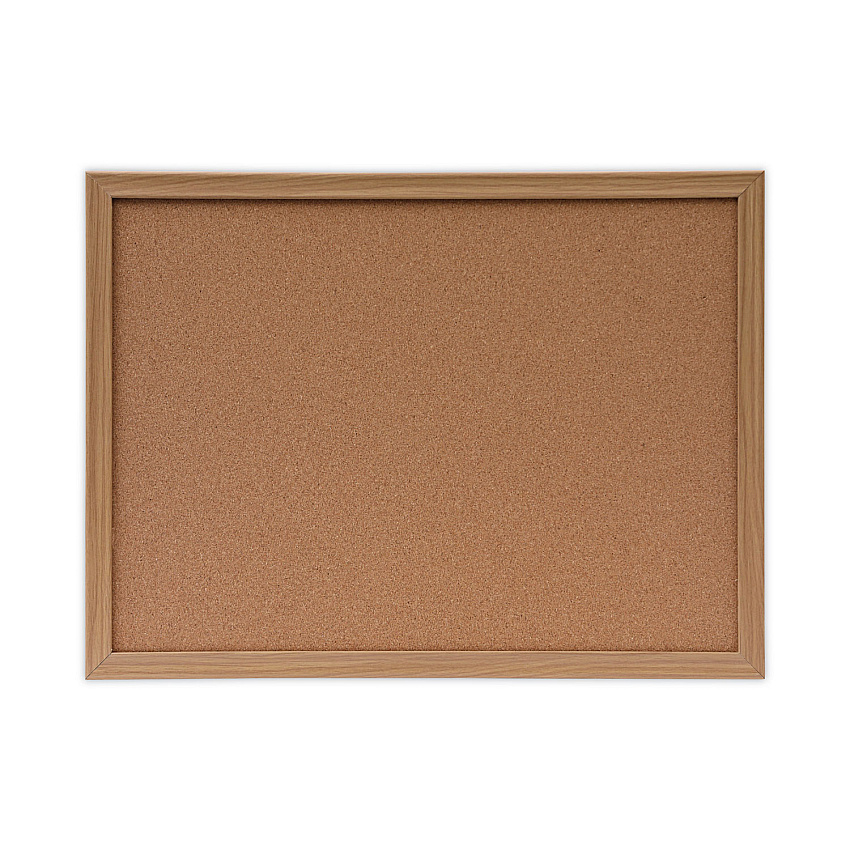 Universal Cork Board with Oak Style Frame, 24 x 18, Natural, Oak-Finished Frame (UNV43602)
