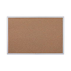Universal Bulletin Board, Natural Cork, 36 x 24, Satin-Finished Aluminum Frame (UNV43613)