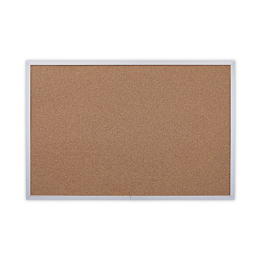 Universal Bulletin Board, Natural Cork, 36 x 24, Satin-Finished Aluminum Frame (UNV43613)