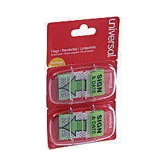 Universal Deluxe Message Arrow Flags, "Sign and Date", Green, 100/Pack (UNV99008)