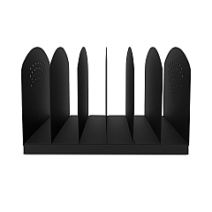 Safco Steel Vertical-Rack Desktop Sorter, Six Sections, Letter Size Files, 12.25" x 11.25" x 8", Black (3155BL)
