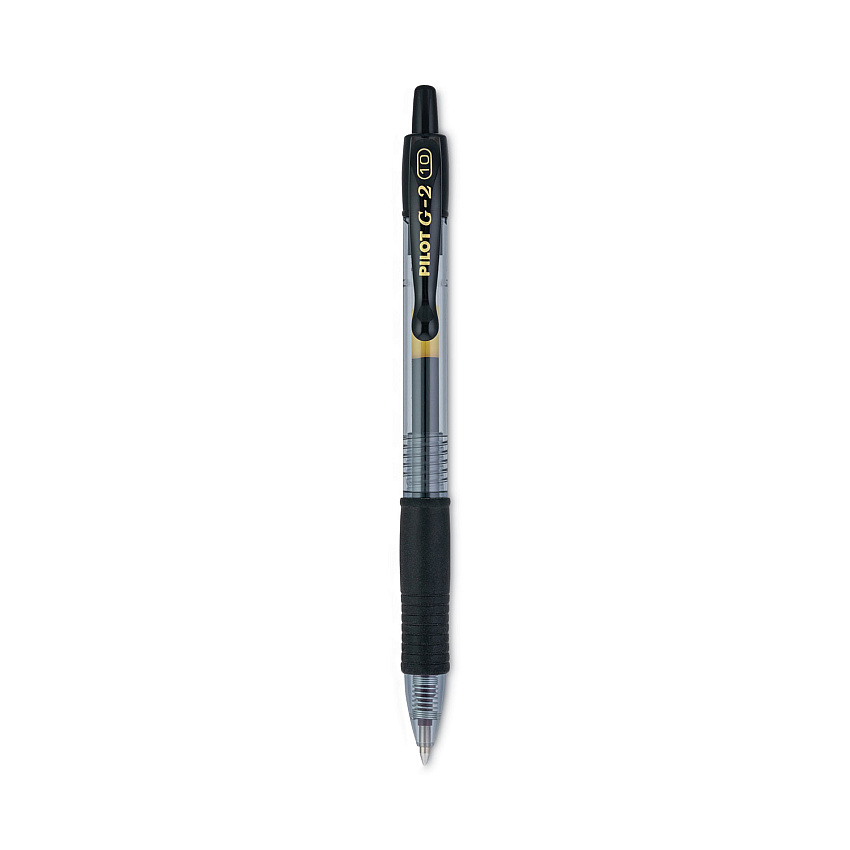 Pilot G2 Premium Gel Pen, Retractable, Bold 1 mm, Black Ink, Smoke Barrel, Dozen (31256)
