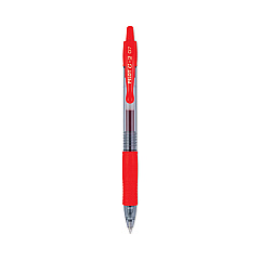 Pilot G2 Premium Gel Pen, Retractable, Fine 0.7 mm, Red Ink, Smoke Barrel, Dozen (31022)