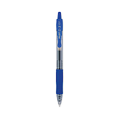 Pilot G2 Premium Gel Pen, Retractable, Fine 0.7 mm, Blue Ink, Smoke Barrel, 12/Pack (31021)