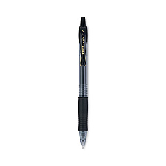 Pilot G2 Premium Gel Pen, Retractable, Fine 0.7 mm, Black Ink, Smoke Barrel, Dozen (31020)