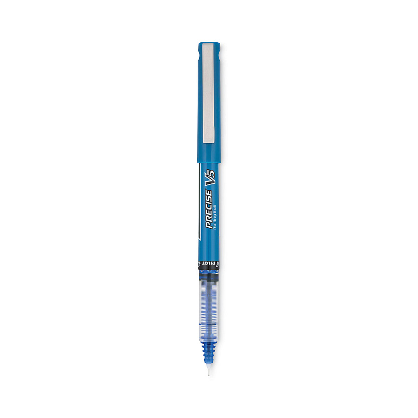 Pilot Precise V5 Roller Ball Pen, Stick, Extra-Fine 0.5 mm, Blue Ink, Blue Barrel, Dozen (35335)