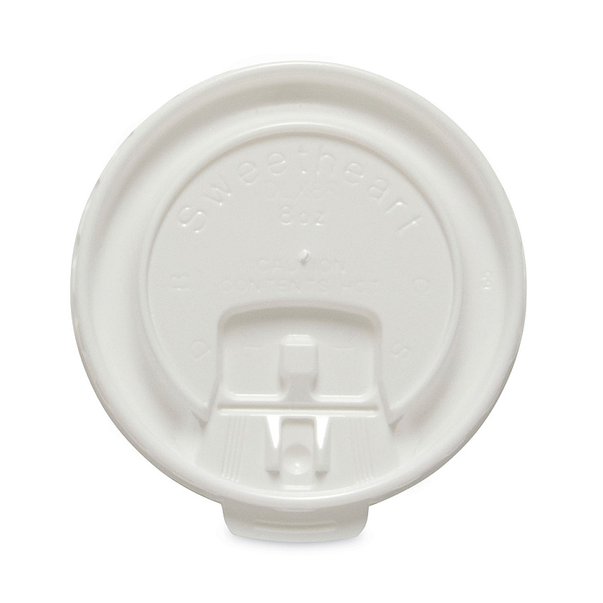 Dart Lift Back and Lock Tab Cup Lids for Foam Cups, Fits 8 oz Cups, White, 2,000/Carton (DLX8R)