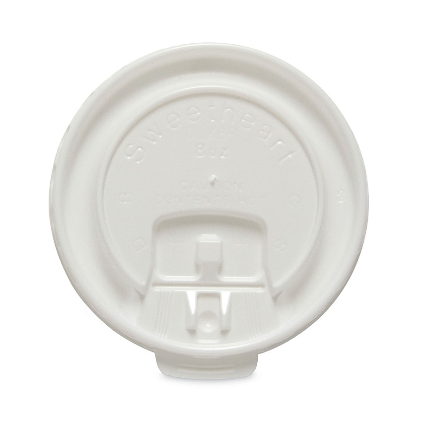 Dart Lift Back and Lock Tab Cup Lids for Foam Cups, Fits 8 oz Trophy Cups, White, 100/Pack (DLX8RPK)