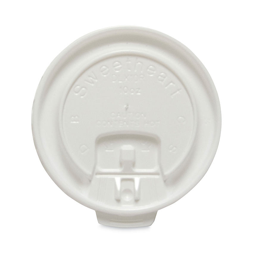 Dart Lift Back and Lock Tab Cup Lids for Foam Cups, Fits 10 oz Trophy Cups, White, 2,000/Carton (DLX10R)