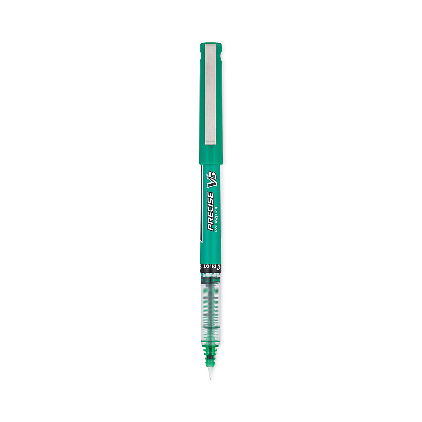 Pilot Precise V5 Roller Ball Pen, Stick, Extra-Fine 0.5 mm, Green Ink, Green Barrel, Dozen (25104)