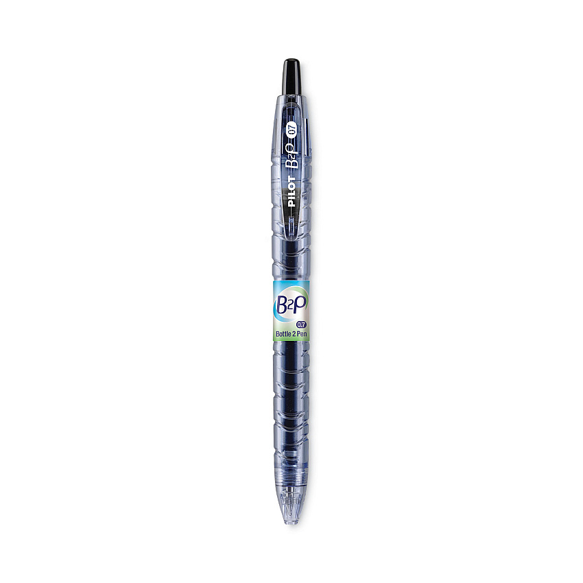 Pilot B2P Bottle-2-Pen Recycled Gel Pen, Retractable, Fine 0.7 mm, Black Ink, Translucent Blue Barrel (31600)
