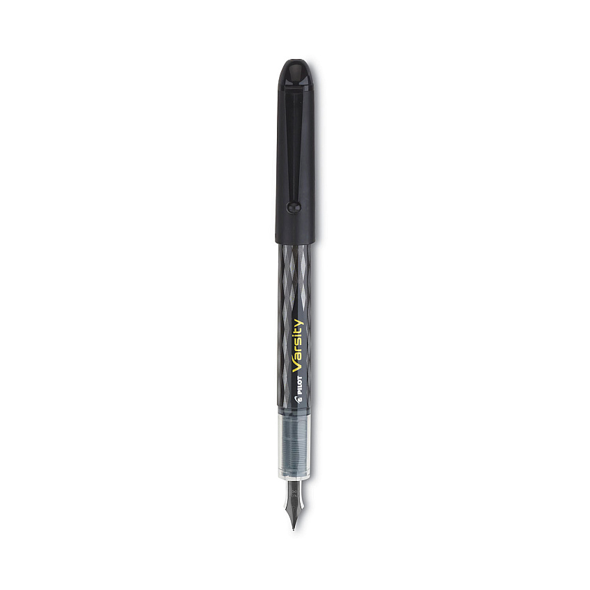 Pilot Varsity Fountain Pen, Medium 1 mm, Black Ink, Gray Pattern Wrap (90010)