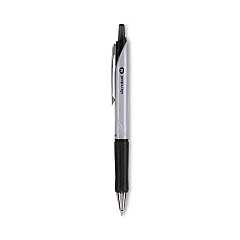 Pilot Acroball Pro Advanced Ink Ballpoint Pen, Retractable, Medium 1 mm, Black Ink, Silver Barrel, Dozen (31910)