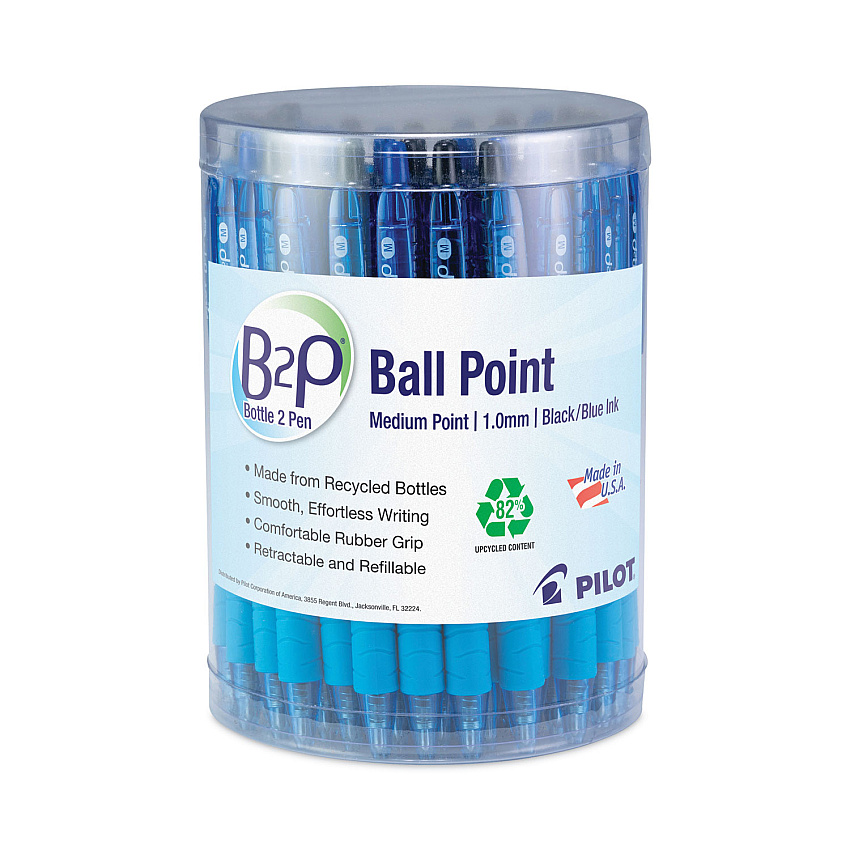 Pilot B2P Bottle-2-Pen Recycled Ballpoint Pen, Retractable, Medium 1 mm, Assorted Ink and Barrel Colors, 36/Pack (57050)