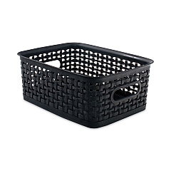 Advantus Plastic Weave Bin, Small, 10" x 7.5" x 4", Black (36000)