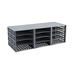 Advantus Snap Configurable Tray System, 12 Sections, 22.75 x 9.75 x 13, Gray (39412)