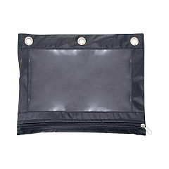 Advantus Binder Pencil Pouch, 10 x 7 3/8, Black/Clear, 3/Pack (63067)