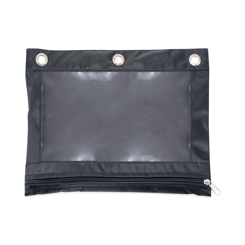 Advantus Binder Pencil Pouch, 10 x 7 3/8, Black/Clear, 3/Pack (63067)