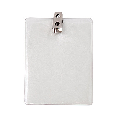 Advantus ID Badge Holders with Clip, Vertical, Clear 3.8" x 4.25" Holder, 3.13" x 3.75" Insert, 50/Pack (75457)