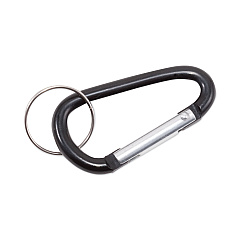 Advantus Carabiner Key Chains, Split Key Rings, Aluminum, Black, 10/Pack (75555)