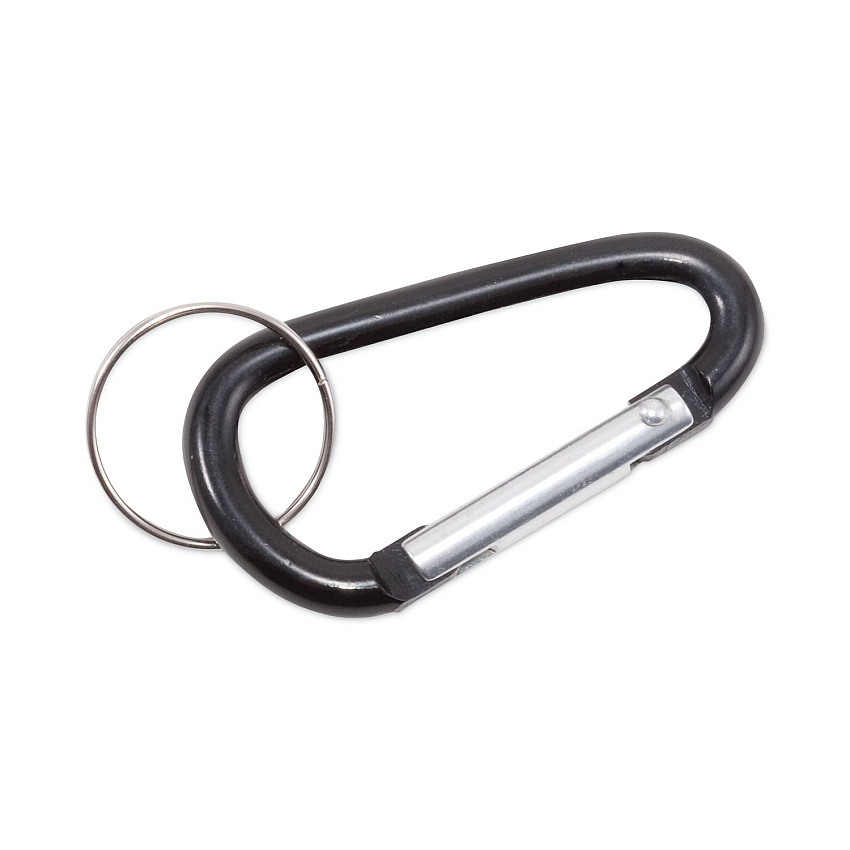 Advantus Carabiner Key Chains, Split Key Rings, Aluminum, Black, 10/Pack (75555)