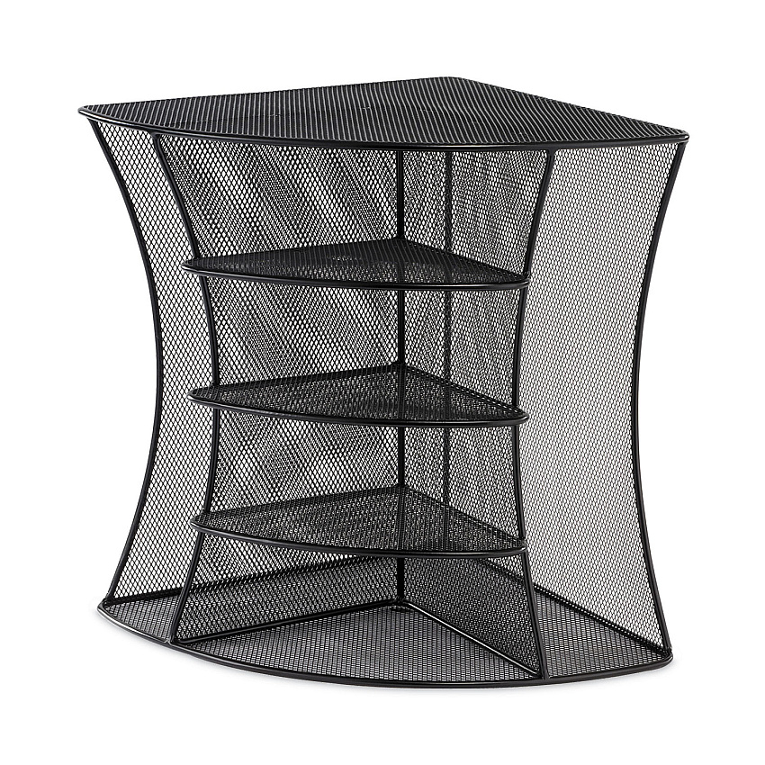 Safco Onyx Mesh Corner Organizer, Six Sections, 15 x 11 x 13, Black (3261BL)