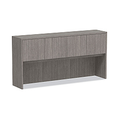 Alera Valencia Series Hutch with Doors, 70.63w x 15d x 35.38h, Gray (ALEVA287215GY)