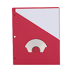 Universal Slash-Cut Pockets for Three-Ring Binders, Jacket, Letter, 11 Pt., Red, 10/Pack (UNV61683)