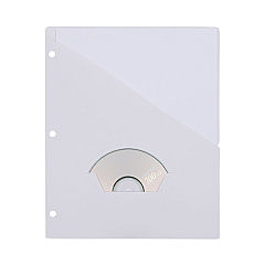 Universal Slash-Cut Pockets for Three-Ring Binders, Jacket, Letter, 11 Pt., White, 10/Pack (UNV61687)