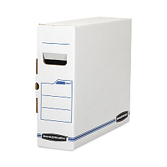 Bankers Box X-Ray Storage Boxes, 5" x 18.75" x 14.88", White/Blue, 6/Carton (00650)